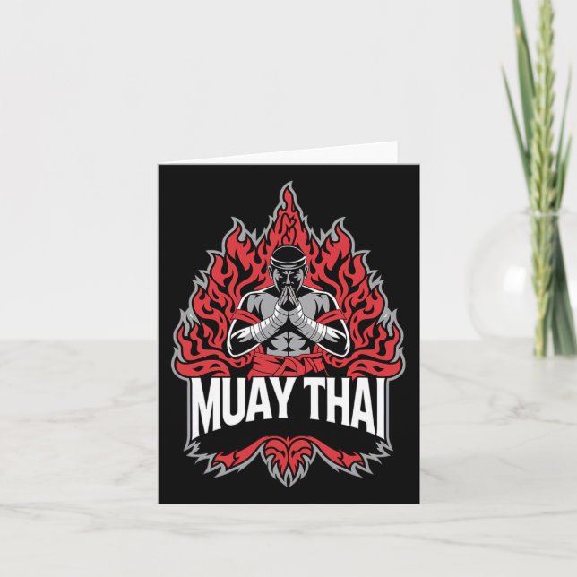 Muay Thai Fighting - Thai Boxing Fighter  Card (Front)