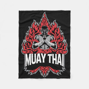 Muay Thai Fighting - Thai Boxing Fighter  Fleece Blanket