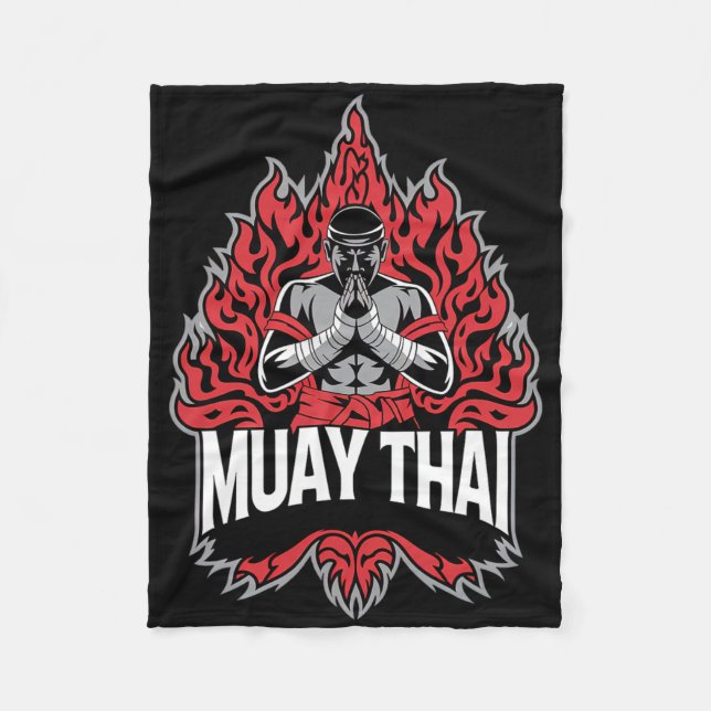 Muay Thai Fighting - Thai Boxing Fighter  Fleece Blanket (Front)