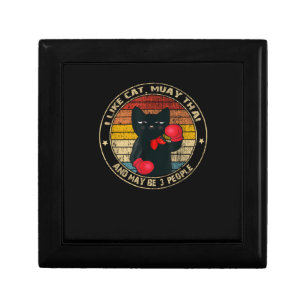 Muay Thai Funny Cat Kickboxing Thailand Boxing Cat Gift Box