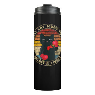 Muay Thai Funny Cat Kickboxing Thailand Boxing Cat Thermal Tumbler