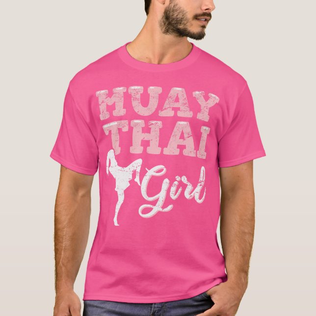 Muay Thai Girl Muay Thai Fighter Kickboxer Kickbox T-Shirt (Front)
