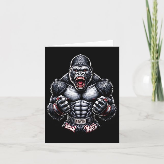 Muay Thai Gorilla - Thai Boxing And Fighting  Card (Front)