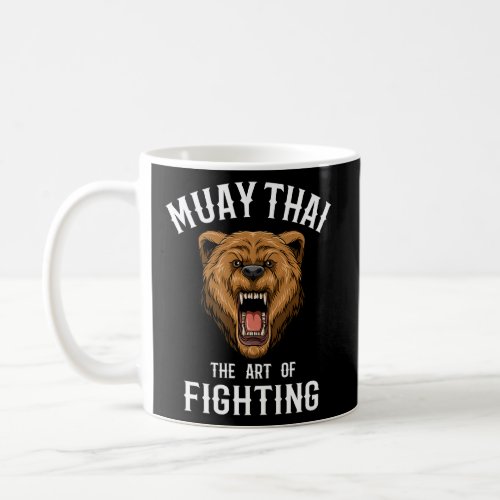 Muay Thai Grizzly Bear Thai Boxing Kickboxing   Coffee Mug