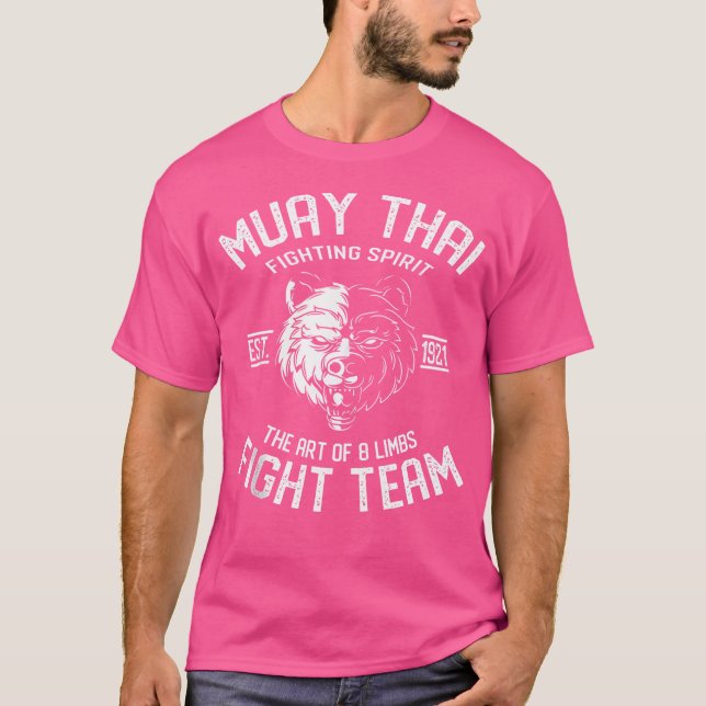 Muay Thai Grizzly Fight Team Nak Muay Kickboxing T-Shirt (Front)