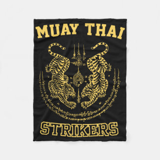Muay Thai Kickboxing Mma Fighter Tiger Sak Yant  Fleece Blanket