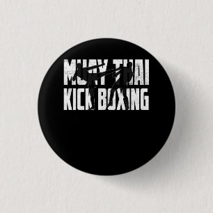 Muay Thai Kickboxing Professional Fighters Martial Button