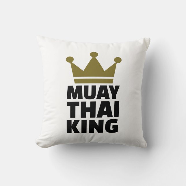 Muay Thai King Throw Pillow (Front)