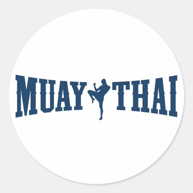Muay Thai Logo Classic Round Sticker (Front)
