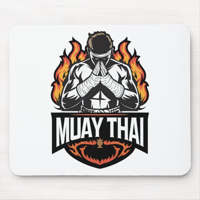 Muay Thai Logo - Thai Boxing Fighter  Mouse Pad (Front)