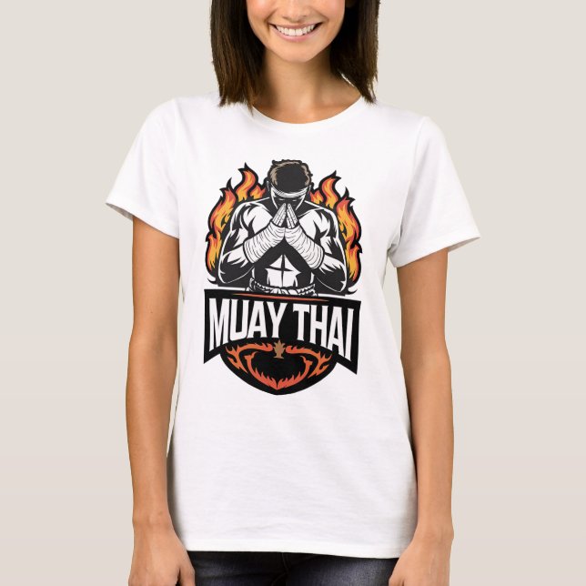Muay Thai Logo - Thai Boxing Fighter  T-Shirt (Front)