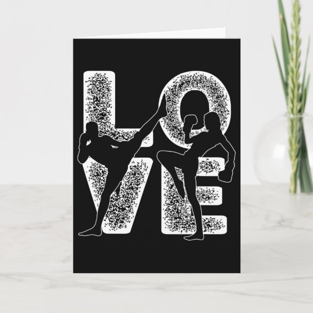 Muay Thai Love Word Theme Graphic Design Kickboxin Card (Front)