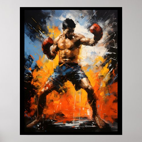 Muay Thai Martial Arts Boxer Combat Sport Poster