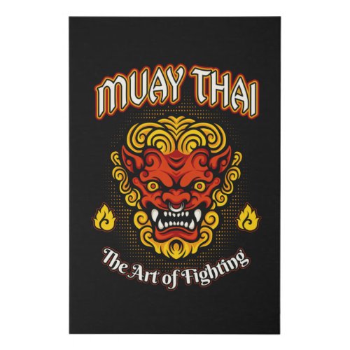 Muay Thai Martial Arts Demon Fighter MMA Faux Canvas Print