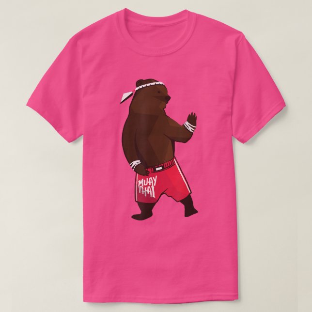Muay Thai Martial Arts Gifts Bear Fighting 1504  T-Shirt (Design Front)
