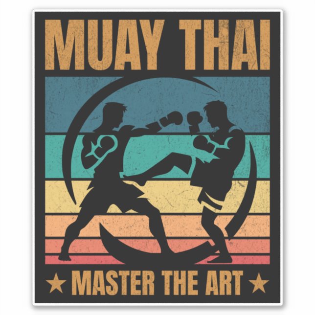 Muay Thai Master The Art Boxer Boxing Practitioner Sticker (Front)
