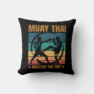 Muay Thai Master The Art Boxer Boxing Practitioner Throw Pillow