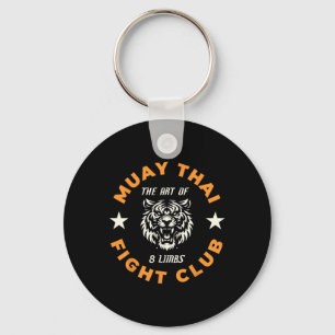 Muay Thai Mma Fight Tattoo Tiger Art Of 8 Limbs Ki Keychain