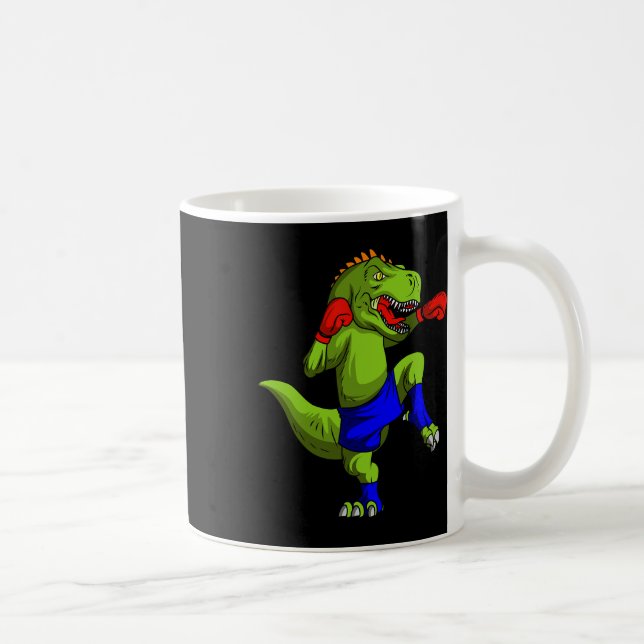 Muay Thai Mma Fighter T-rex Mixed Martial Art Comt Coffee Mug (Right)