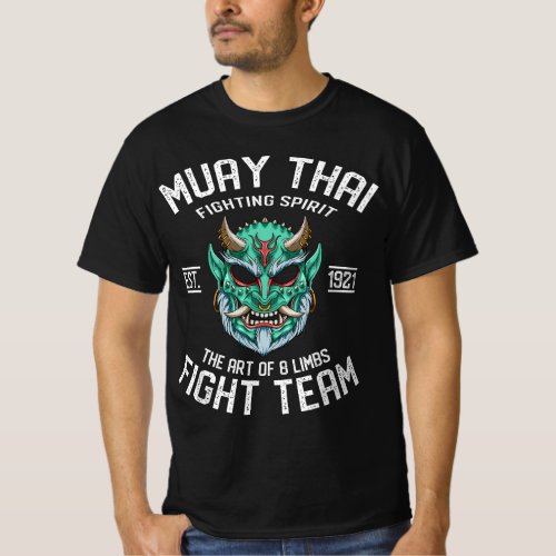 Muay Thai Oni Demon Fight Team _ Nak Muay Kickbox T_Shirt
