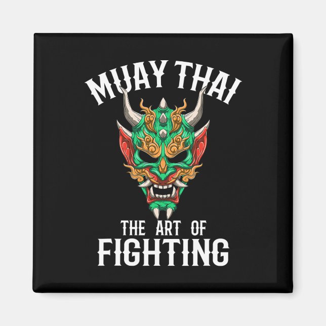 Muay Thai Oni Mask - Thai Boxing And Kickboxing Gi Magnet (Front)