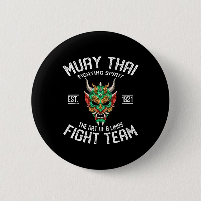 Muay Thai Oni - Thai Boxing And Kickboxing  Button (Front)
