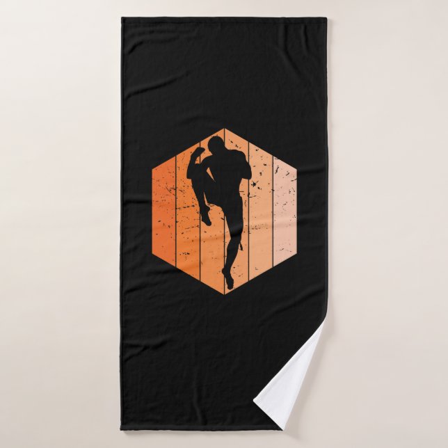 Muay Thai Retro Boxer Bath Towel (Bath Towel)