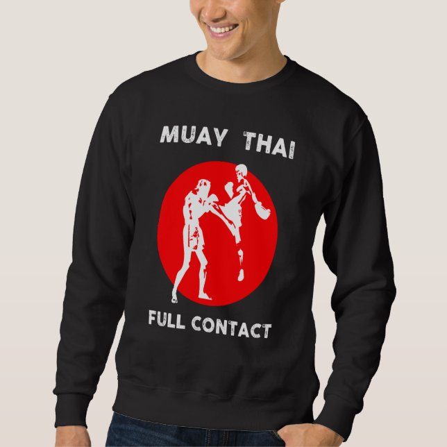 Muay Thai  Retro Kickboxing Boxing Sweatshirt (Front)