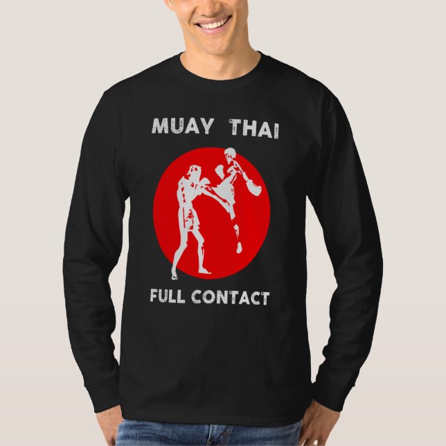 Muay Thai  Retro Kickboxing Boxing T-Shirt (Front)