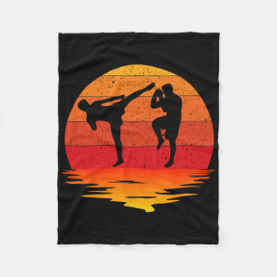 Muay Thai Retro Vintage Martial Arts Combat Boxing Fleece Blanket