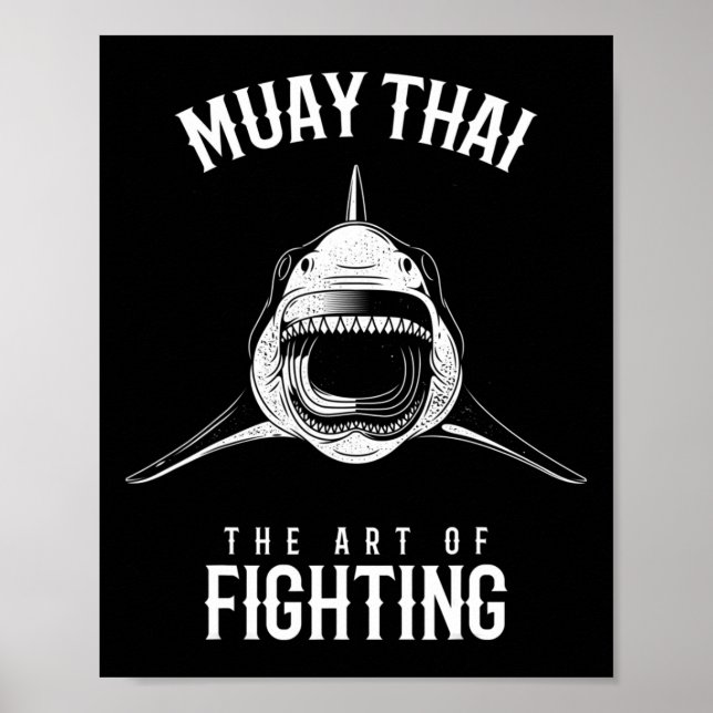 Muay Thai Shark Mma And Kickboxing Fighter  Poster (Front)