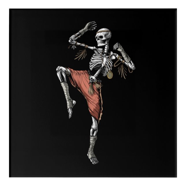 Muay Thai Skeleton Acrylic Print (Front)