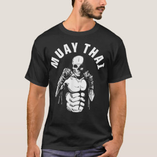 Muay Thai Skeleton Fighter MMA Club Coach Martial  T-Shirt