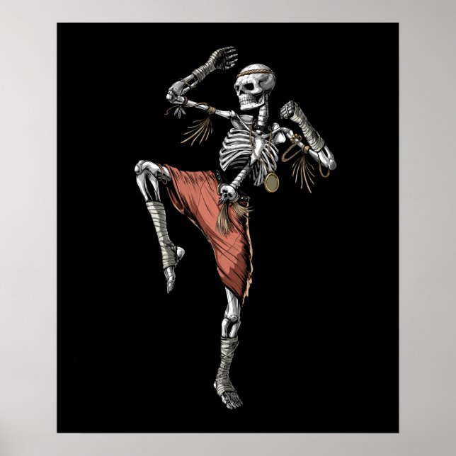 Muay Thai Skeleton Poster (Front)