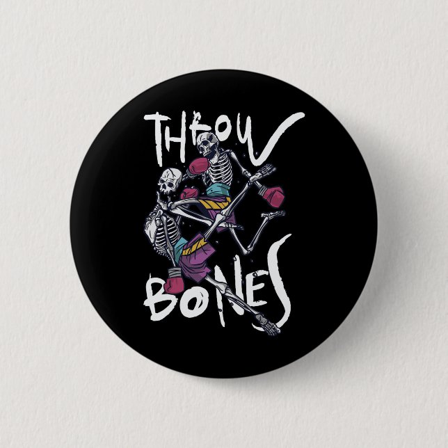 Muay Thai Skeleton - Thai Boxing And Kickboxing  Button (Front)