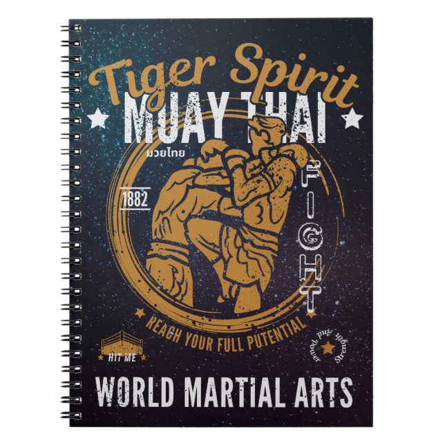 Muay Thai Spiral Notebook - Tiger Spirit (Front)