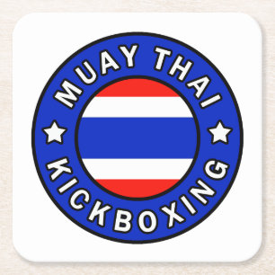 Muay Thai Square Paper Coaster