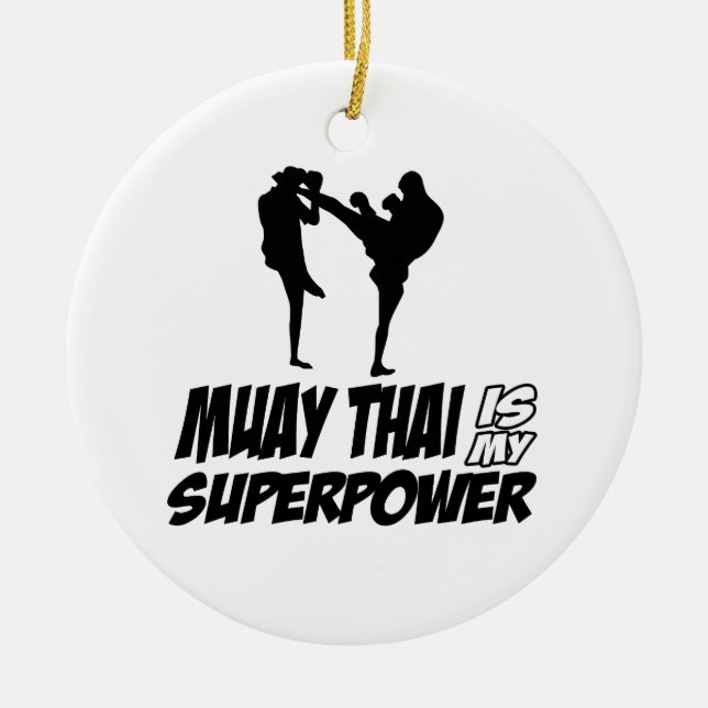 Muay Thai Superpower Designs Ceramic Ornament (Front)