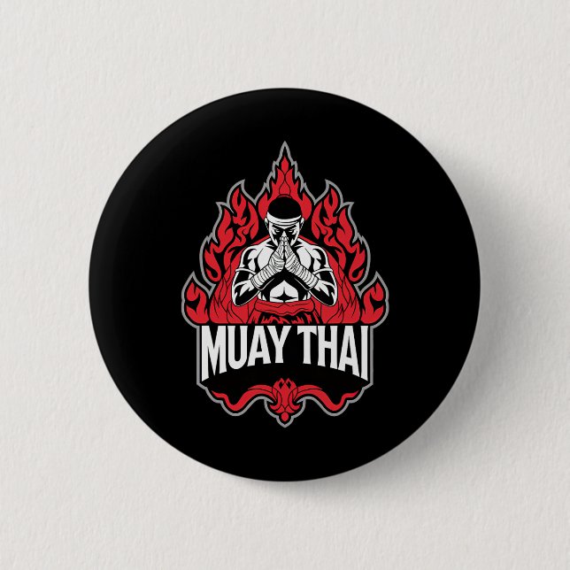 Muay Thai Thai Boxing 1  Button (Front)