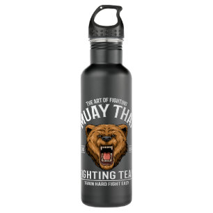 Muay Thai Thai Boxing and Kickboxing Grizzly Stainless Steel Water Bottle