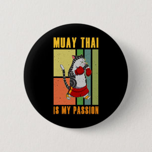 Muay Thai Thailand Fist Ring Knee Fighter Techniqu Button