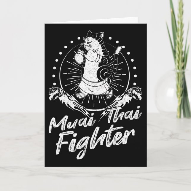 Muay Thai Thailand Fist Ring Knee Fighter Techniqu Card (Front)