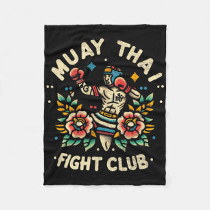 Muay Thai Thailand Kickboxing Mma Fighter Traditio Fleece Blanket