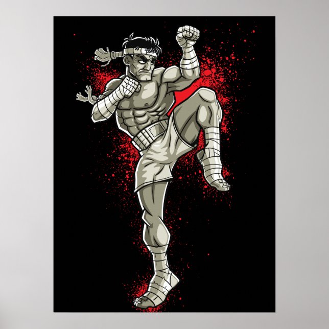 Muay Thai Thailand Marshal Arts Fighter Poster (Front)