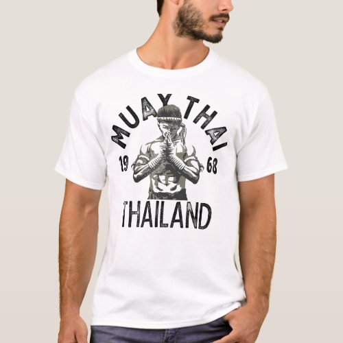 Muay Thai Thailand Vintage Tiger Fighter Training T_Shirt