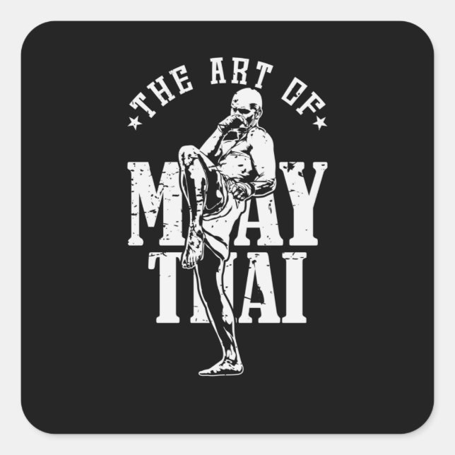 Muay Thai "The Art of Muay Thai" Square Sticker (Front)