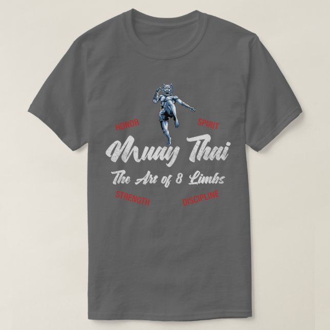 Muay Thai Tiger Fighter Thai Boxing Kickboxing T-Shirt (Design Front)
