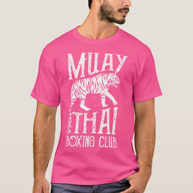 Muay Thai Tiger Mma Training Street Fight Kickboxi T-Shirt (Front)