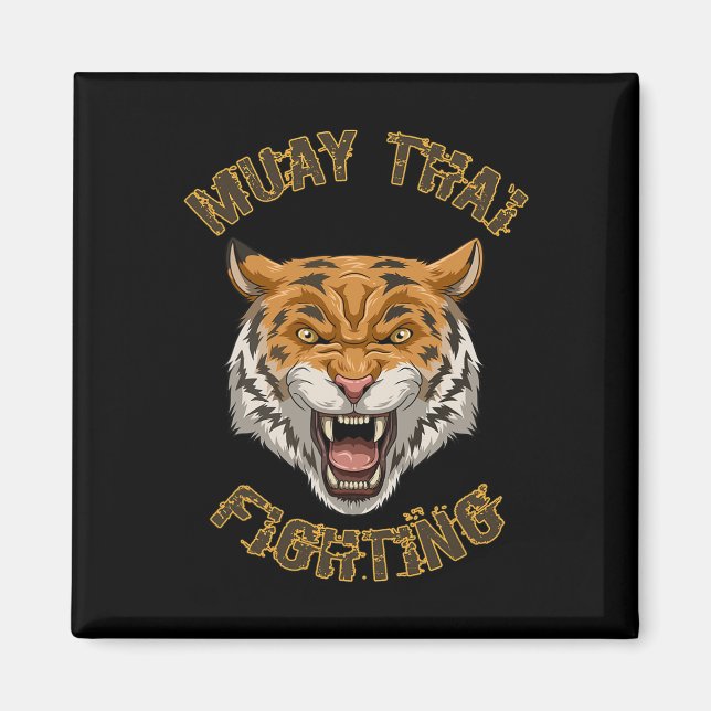Muay Thai Tiger - Thai Boxing And Kickboxing Gift  Magnet (Front)