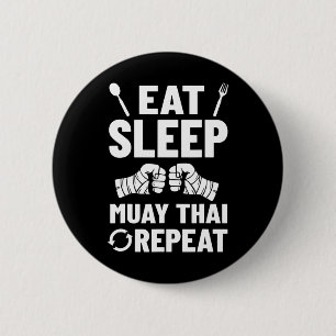 Muay Thai Training Fighter Kickboxing Beginner Box Button